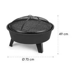 Nolana 2-in-1-Feuerschale Ø73cm Funkenschutz Ø64cm Grill Stahl Schwarz 17 Nolana 2-in-1-Feuerschale Ø73cm Funkenschutz Ø64cm Grill Stahl Schwarz -Gartenmöbel 10033383 yy 0009 logo