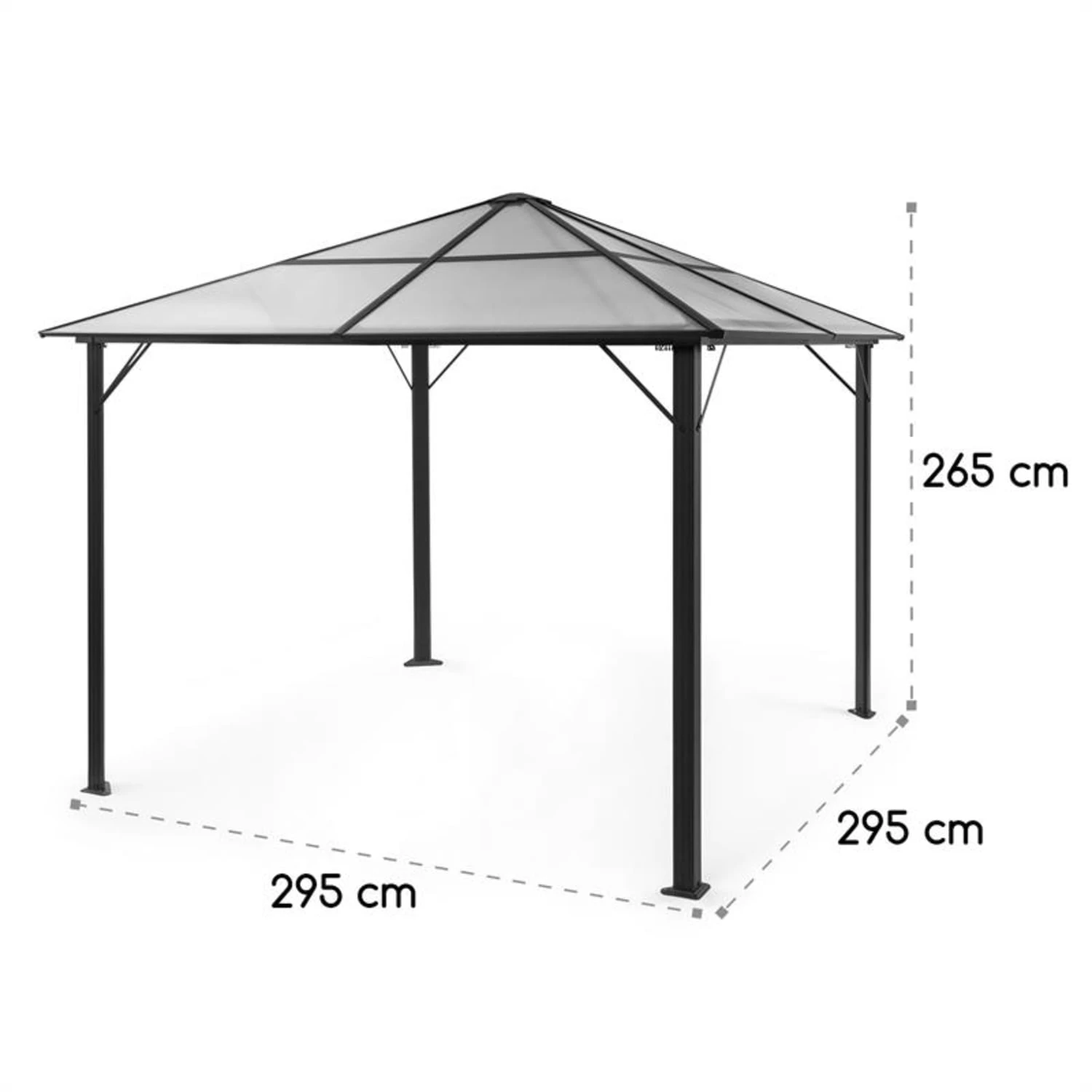 Pantheon Solid Sky Pavillon Mit Dach 3x3m Polycarbonat Aluminium – Bild 8