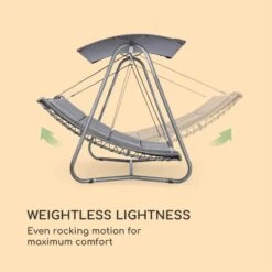 Garden Grove Gartenliege Swing Bed Stahlrahmen Sonnendach Polyester -Gartenmöbel 10033462 yy 0003 logo Blumfeldt Garden Grove Swingbed anthrazit