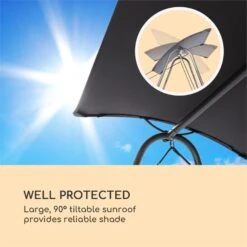 Garden Grove Gartenliege Swing Bed Stahlrahmen Sonnendach Polyester -Gartenmöbel 10033462 yy 0005 logo Blumfeldt Garden Grove Swingbed anthrazit