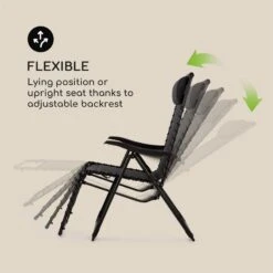 California Dreaming Sonnenliege, Polsterung, Stahlrahmen, Schwarz -Gartenmöbel 10033474 yy 0005 logo Blumfeldt California Dreaming Sonnenliege schwarz
