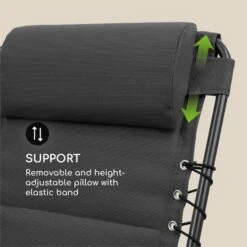 California Dreaming Sonnenliege, Polsterung, Stahlrahmen, Grau -Gartenmöbel 10033475 yy 0007 logo Blumfeldt California Dreaming Sonnenliege grau