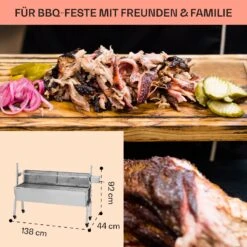 Sauenland Pro Spanferkelgrill Drehspieß 13W 4 Rollen Edelstahl -Gartenmöbel 10033566 de 0006 usp