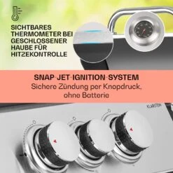 Tomahawk 3.1 S Gasgrill 3x3,6kW Brenner+2,7 KW 60x45cm Grill Edelstahl -Gartenmöbel 10033567 de 0004 usp