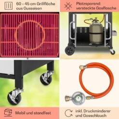 Tomahawk 3.1 S Gasgrill 3x3,6kW Brenner+2,7 KW 60x45cm Grill Edelstahl -Gartenmöbel 10033567 de 0005 usp