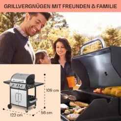 Tomahawk 3.1 S Gasgrill 3x3,6kW Brenner+2,7 KW 60x45cm Grill Edelstahl -Gartenmöbel 10033567 de 0006 usp