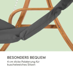 Maui Hollywoodschaukel 110 Cm 2-Sitzer Massivholz Polyester Dunkelgrau -Gartenmöbel 10033573 de 0005 logo