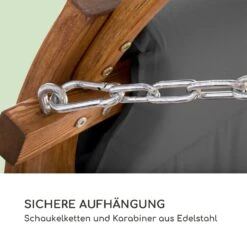 Maui Hollywoodschaukel 110 Cm 2-Sitzer Massivholz Polyester Dunkelgrau -Gartenmöbel 10033573 de 0006 logo