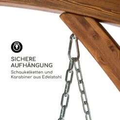 Aruba Hollywoodschaukel Sonnendach 130cm 2-Sitzer Massivholz Grau -Gartenmöbel 10033574 de 0006 logo