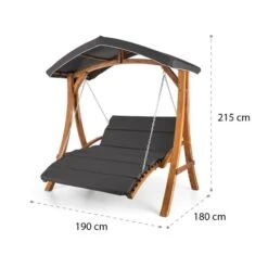 Aruba Hollywoodschaukel Sonnendach 130cm 2-Sitzer Massivholz Grau -Gartenmöbel 10033574 yy 0009 logo Blumfeldt Aruba Hollywoodschaukel Grau