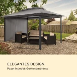 Grandezza Cortina Gartenpavillon 3x4m 4 Seitenteile Dunkelgrau -Gartenmöbel 10033607 de 0006 logo