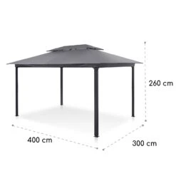 Grandezza Cortina Gartenpavillon 3x4m 4 Seitenteile Dunkelgrau -Gartenmöbel 10033607 yy 0007 logo