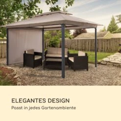 Grandezza Cortina Gartenpavillon 3x4m 4 Seitenteile Beige -Gartenmöbel 10033608 de 0006 logo