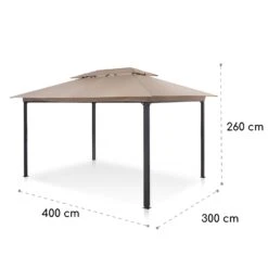 Grandezza Cortina Gartenpavillon 3x4m 4 Seitenteile Beige -Gartenmöbel 10033608 yy 0007 logo