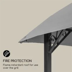 Steakhouse Al Sur Pavillon 244x260x152cm 160 G Flammhemmend Stahl Grau -Gartenmöbel 10033609 yy 0004 logo Blumfeldt Steakhouse al Sur Pavillon grau