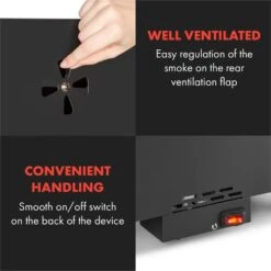 Flintstone Räucherofen 1600W Thermometer Edelstahl Elektrisch -Gartenmöbel 10034702 yy 0009 logo Klarstein NES C16