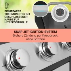 Tomahawk Gasgrill 3 X 3,6 KW Brenner 60 X 43,5 Cm Grill Edelstahl -Gartenmöbel 10034711 de 0004 usp