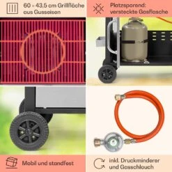 Tomahawk Gasgrill 3 X 3,6 KW Brenner 60 X 43,5 Cm Grill Edelstahl -Gartenmöbel 10034711 de 0005 usp