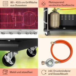 Tomahawk Gasgrill 5x3,6 KW + 2,7 KW Brenner 80x43,5 Cm Grill Edelstahl -Gartenmöbel 10034712 de 0005 usp