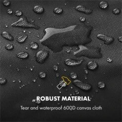 Tomahawk Wetterschutzhaube 600D Canvas 30/70% PE/PVC Schwarz -Gartenmöbel 10034713 yy 0003 logo Klarstein Tomahawk Wetterschutzhaube 140cm