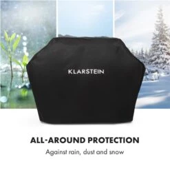 Tomahawk Wetterschutzhaube 600D Canvas 30/70% PE/PVC Schwarz -Gartenmöbel 10034713 yy 0005 logo Klarstein Tomahawk Wetterschutzhaube 140cm
