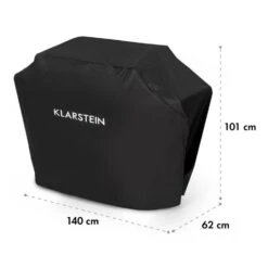 Tomahawk Wetterschutzhaube 600D Canvas 30/70% PE/PVC Schwarz -Gartenmöbel 10034713 yy 0007 logo Klarstein Tomahawk Wetterschutzhaube 140cm