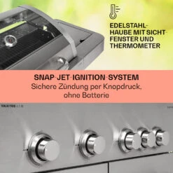 Valkyrie Gasgrill 4x3,5 KW + 3,15 KW Brenner 74x44 Cm Grill Edelstahl -Gartenmöbel 10034715 de 0004 usp