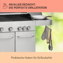 Valkyrie Gasgrill 4x3,5 KW + 3,15 KW Brenner 74x44 Cm Grill Edelstahl -Gartenmöbel 10034715 de 0007 usp