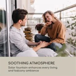 Savona Solarbrunnen 2,8 W Polyresin 5h Akku LEDs Steinoptik -Gartenmöbel 10034720 yy 0006 logo Blumfeldt Savona Solarbrunnen Steinoptik