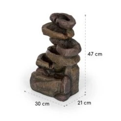 Savona Solarbrunnen 2,8 W Polyresin 5h Akku LEDs Steinoptik -Gartenmöbel 10034720 yy 0008 logo Blumfeldt Savona Solarbrunnen Steinoptik