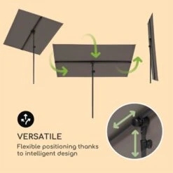 Flex-Shade L Sonnenschirm 130 X 180 Cm Polyester UV 50 Dunkelgrau 11 Flex-Shade L Sonnenschirm 130 X 180 Cm Polyester UV 50 Dunkelgrau -Gartenmöbel 10034726 yy 0003 logo Blumfeldt Flex Shade L Sonnenschirm 130x180 grau