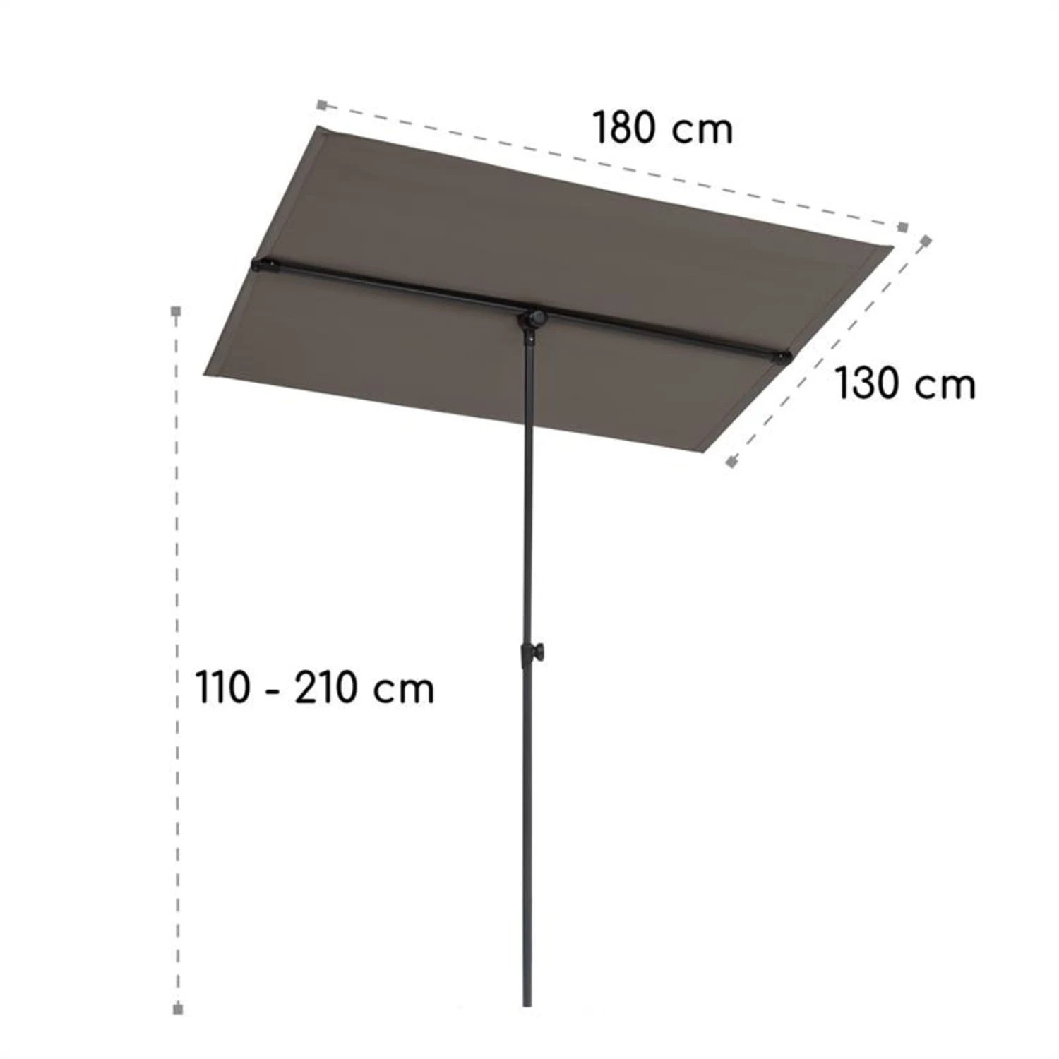 Flex-Shade L Sonnenschirm 130 X 180 Cm Polyester UV 50 Dunkelgrau 9 Flex-Shade L Sonnenschirm 130 X 180 Cm Polyester UV 50 Dunkelgrau – Bild 9