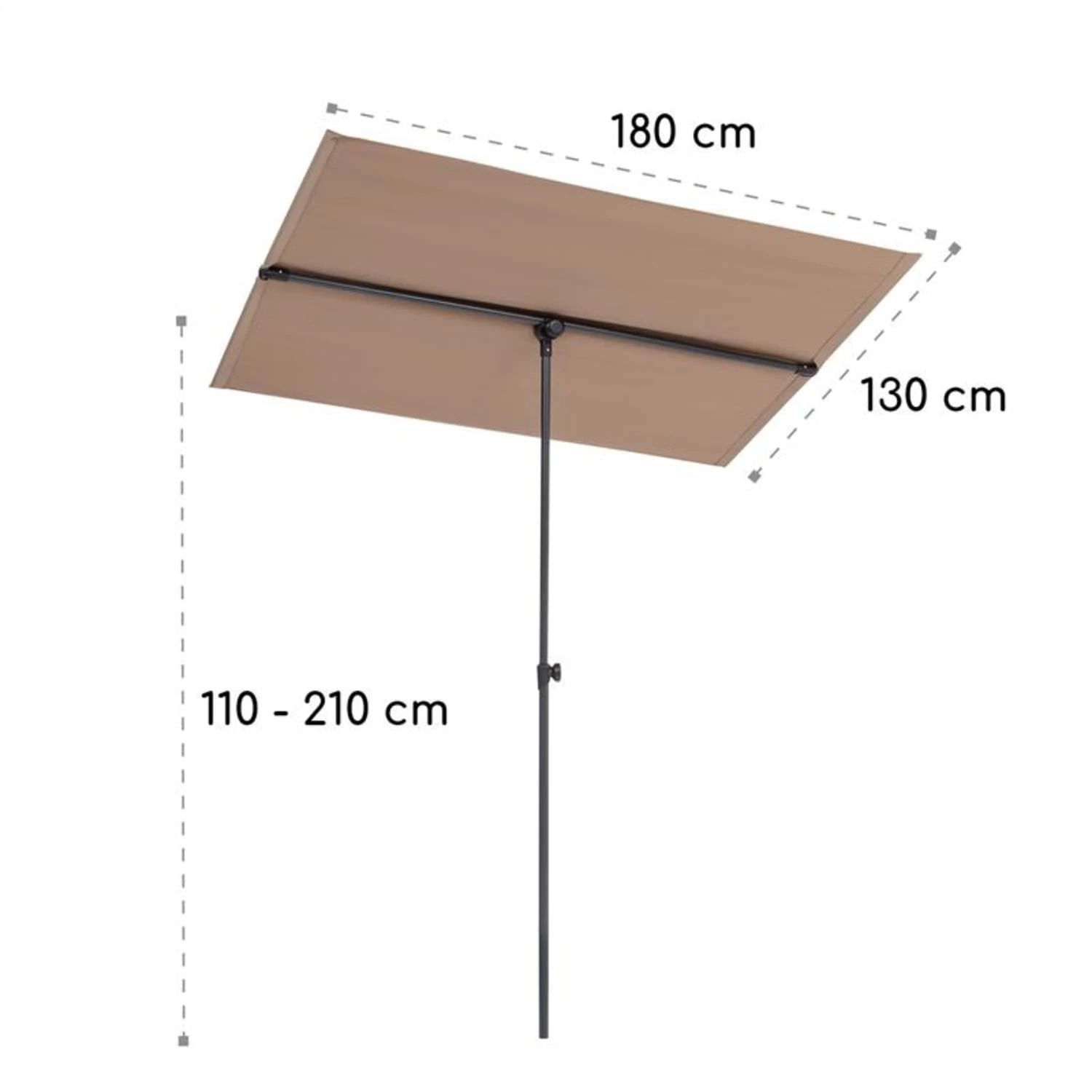 Flex-Shade L Sonnenschirm 130 X 180 Cm Polyester UV 50 Taupe 7 Flex-Shade L Sonnenschirm 130 X 180 Cm Polyester UV 50 Taupe – Bild 7