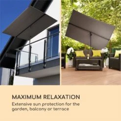 Gartenmöbel -Gartenmöbel 10034728 yy 0002 logo Blumfeldt Flex Shade XL Sonnenschirm 150x210 grau