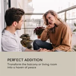 Messina Kaskadenbrunnen Solarbrunnen Gartenbrunnen Akku Solarpanel LED -Gartenmöbel 10034734 yy 0006 logo Blumfeldt Messina Kaskadenbrunnen