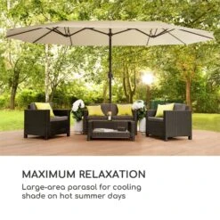 Gartenmöbel -Gartenmöbel 10034740 yy 0002 logo Blumfeldt Twin Peaks Sonnenschirm creme