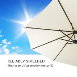 Twin Peaks Sonnenschirm Sonnenschutz 456 X 245 X 268 Cm Polyester -Gartenmöbel 10034740 yy 0007 logo Blumfeldt Twin Peaks Sonnenschirm creme