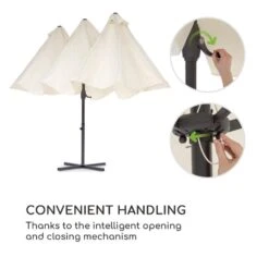 Twin Peaks Sonnenschirm Sonnenschutz 456 X 245 X 268 Cm Polyester -Gartenmöbel 10034740 yy 0008 logo Blumfeldt Twin Peaks Sonnenschirm creme