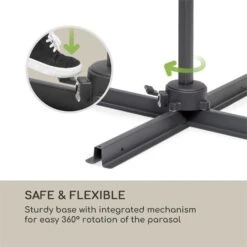 Belo Horizonte Sonnenschirm Sonnenschutz Ø 292cm Polyester Wasserabweisend Inkl. Standbasis Creme -Gartenmöbel 10034743 yy 0004 logo blumfeldt Belo Horizonte Sonnenschirm creme