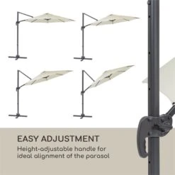 Belo Horizonte Sonnenschirm Sonnenschutz Ø 292cm Polyester Wasserabweisend Inkl. Standbasis Creme -Gartenmöbel 10034743 yy 0006 logo blumfeldt Belo Horizonte Sonnenschirm creme