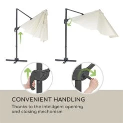 Belo Horizonte Sonnenschirm Sonnenschutz Ø 292cm Polyester Wasserabweisend Inkl. Standbasis Creme -Gartenmöbel 10034743 yy 0009 logo blumfeldt Belo Horizonte Sonnenschirm creme