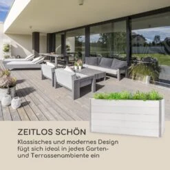 Nova Grow Gartenbeet 195 X 91 X 100 Cm WPC Holzoptik Weiß -Gartenmöbel 10034752 de 0003 logo