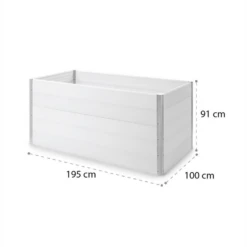 Nova Grow Gartenbeet 195 X 91 X 100 Cm WPC Holzoptik Weiß -Gartenmöbel 10034752 yy 0009 logo Blumfeldt Nova Grow Gartenbeet 195x91x100cm reedit