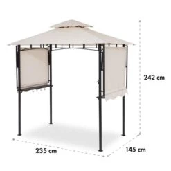 Steakhouse Wings Pavillon 244x260x152cm 160 G/m² PE Flammhemmend Stahl -Gartenmöbel 10034766 yy 0010 logo Blumfeldt Steakhouse Wings Pavillon beige