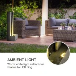 Riverrun Gartenbrunnen Zimmerbrunnen Indoor Outdoor 12W Pumpe LED-Ring -Gartenmöbel 10034777 yy 0006 logo Blumfeldt Riverrun Gartenbrunnen Zimmerbrunnen