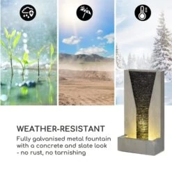 Riverrun Gartenbrunnen Zimmerbrunnen Indoor Outdoor 12W Pumpe LED-Ring -Gartenmöbel 10034777 yy 0007 logo Blumfeldt Riverrun Gartenbrunnen Zimmerbrunnen