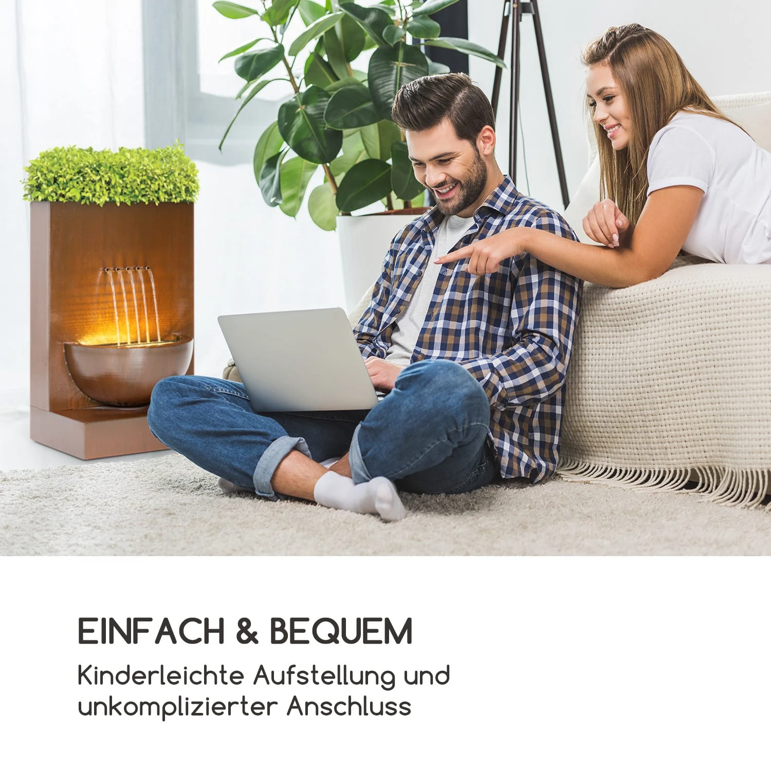 Windflower Gartenbrunnen Pflanzschale 11 W Indoor & Outdoor Verzinkt 3 Windflower Gartenbrunnen Pflanzschale 11 W Indoor & Outdoor Verzinkt – Bild 3