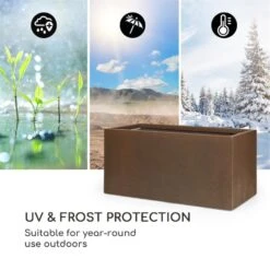 Solid Grow Rust Pflanzgefäß 80 X 38 X 38 Cm Fibreclay Rostfarben -Gartenmöbel 10034788 yy 0005 logo Blumfeldt Solid Grow Rust Pflanzgefaess 80x38x38cm