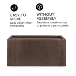 Solid Grow Rust Pflanzgefäß 80 X 38 X 38 Cm Fibreclay Rostfarben -Gartenmöbel 10034788 yy 0007 logo Blumfeldt Solid Grow Rust Pflanzgefaess 80x38x38cm