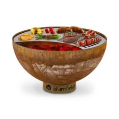 Savage Feuerschale Mit Grill Ø: 60,5 Cm Stahl Inkl. Wetterschutz Rost